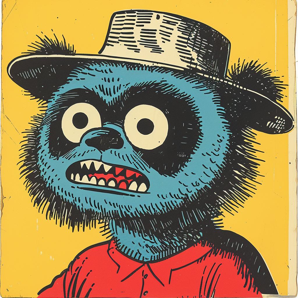 panda  comic  illustration  portrait  colorful  headshot  Kirby  gun  whimsical  cap 921470