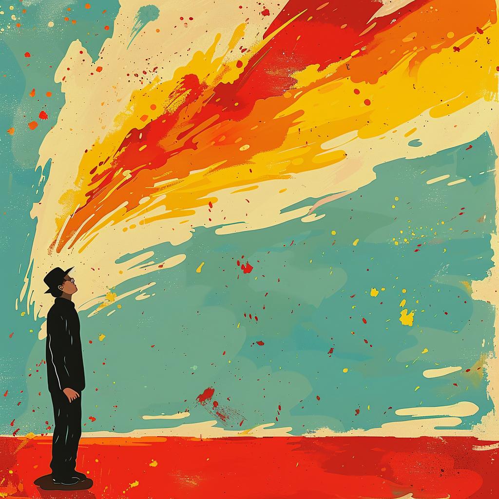 surreal  album  cover  abstract  expressionism  explosion  suit  red  vibrant  art 976660