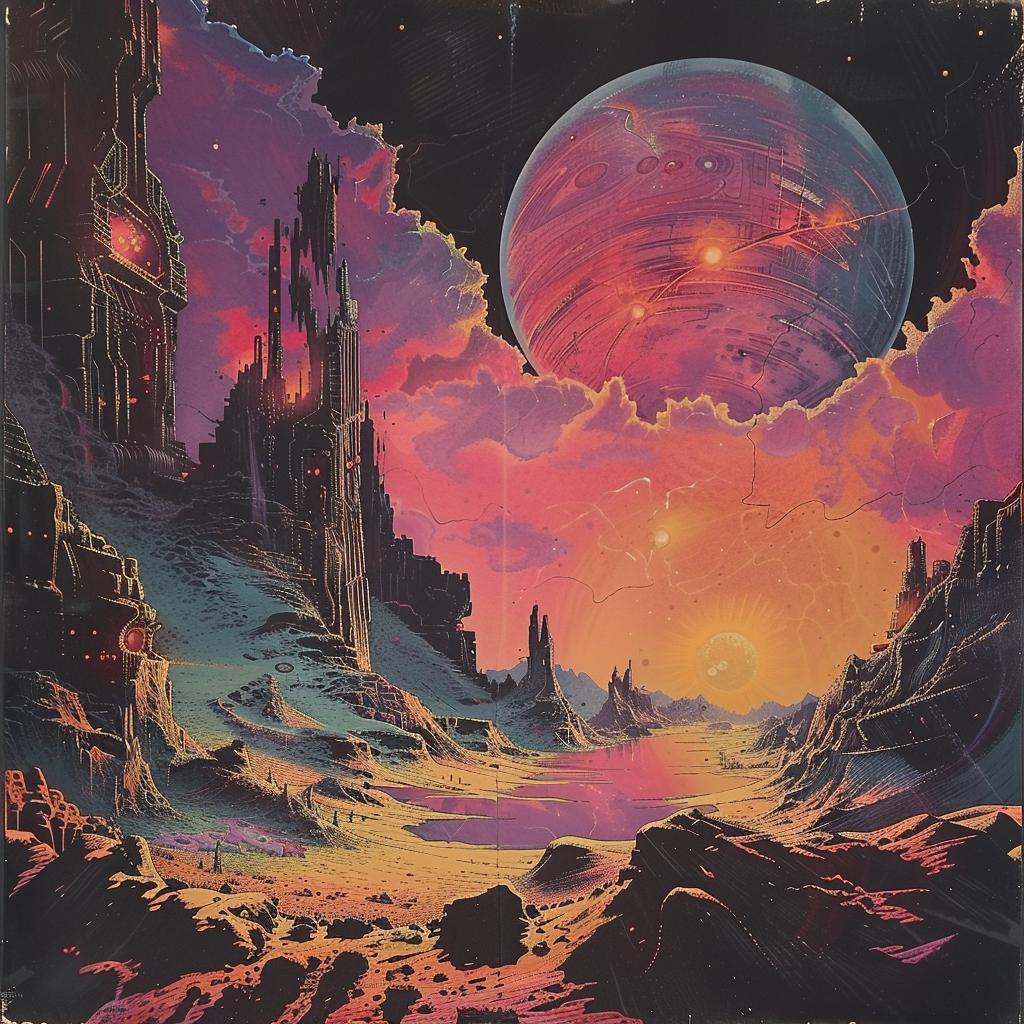 sci-fi  vintage  dark  gouache  cosmic  horror  detailed  graphic  illustration  album 922384