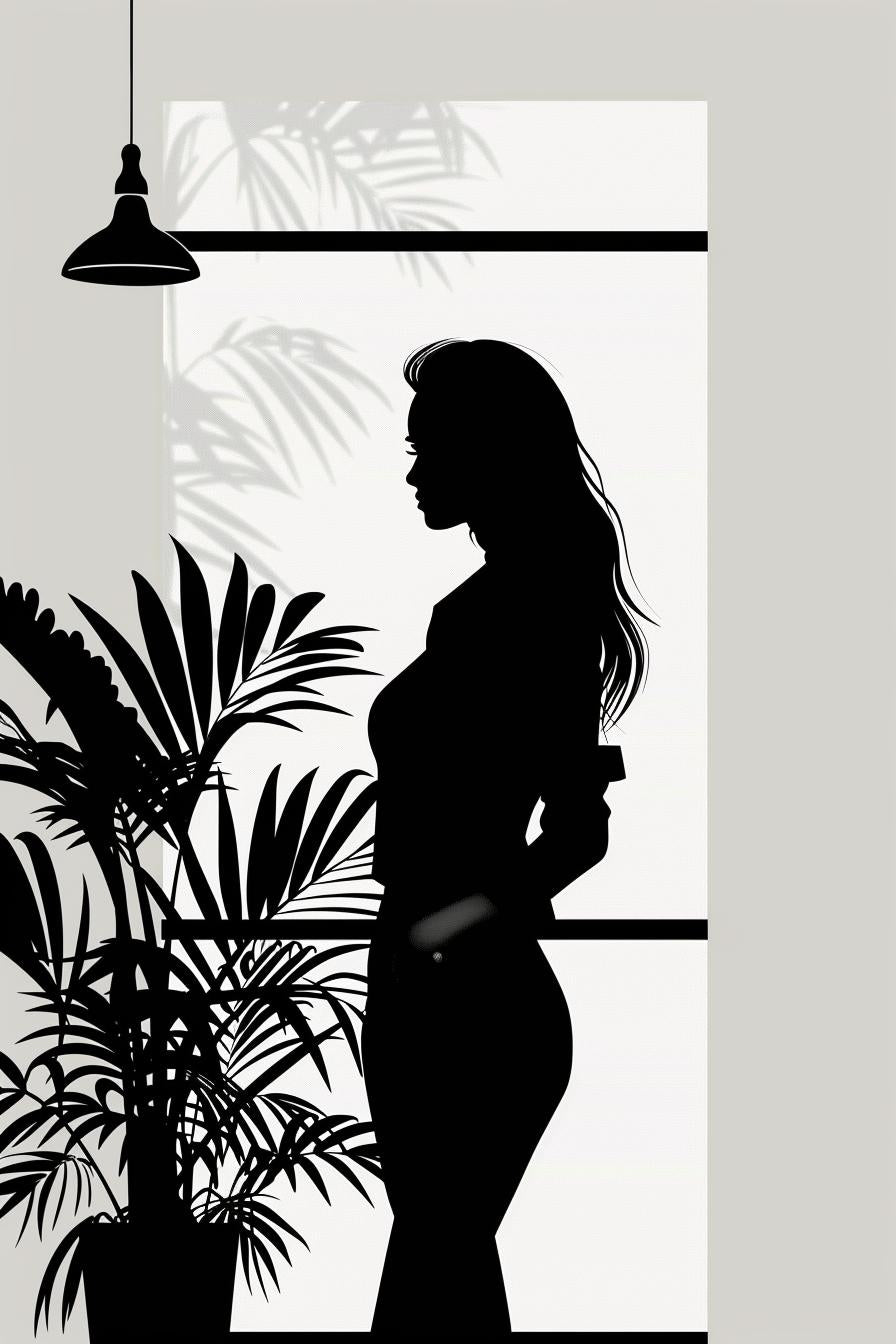 silhouette  woman  office  business  whitebackground  vector  frontview  minimalist  workspace  art 954552