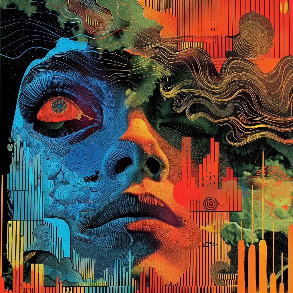 surreal  album  cover  hyper-realistic  screenprinting  woman  city  skyline  creative  art 960541