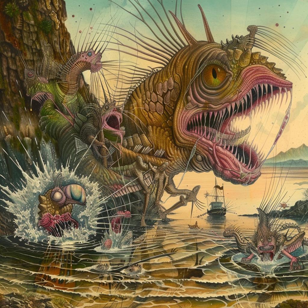 horror  monster  cover  fish  aquatic  illustration  1917  surreal  dark  weird 948140