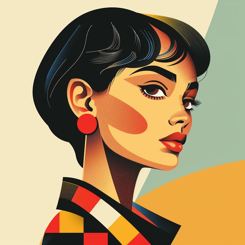 abstract  minimalist  portrait  elegance  bold  geometric  colorful  modern  woman  art 929352