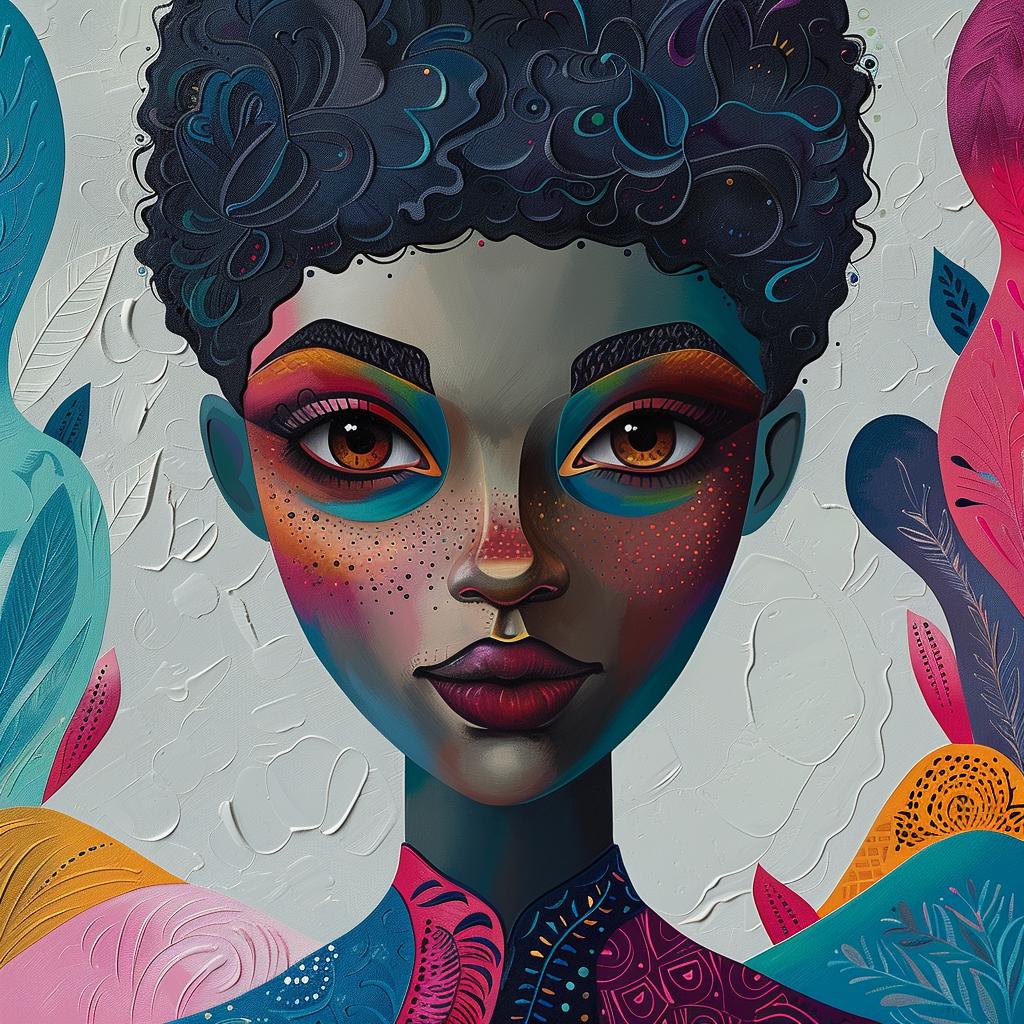 PopArt  african-american  model  colorful  hair  white  background  vibrant  style  chic 938668