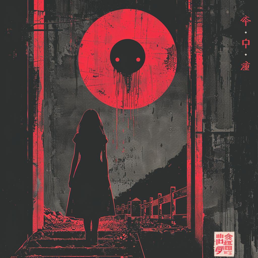 horror  minimalism  Japanese  black  white  magenta  poster  film  girl  dress 1021134