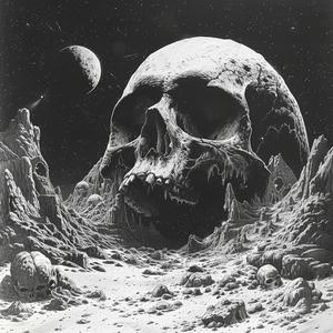 album  cover  heavy  metal  skull  moon  illustration  dark  blackwhite  art 1060346