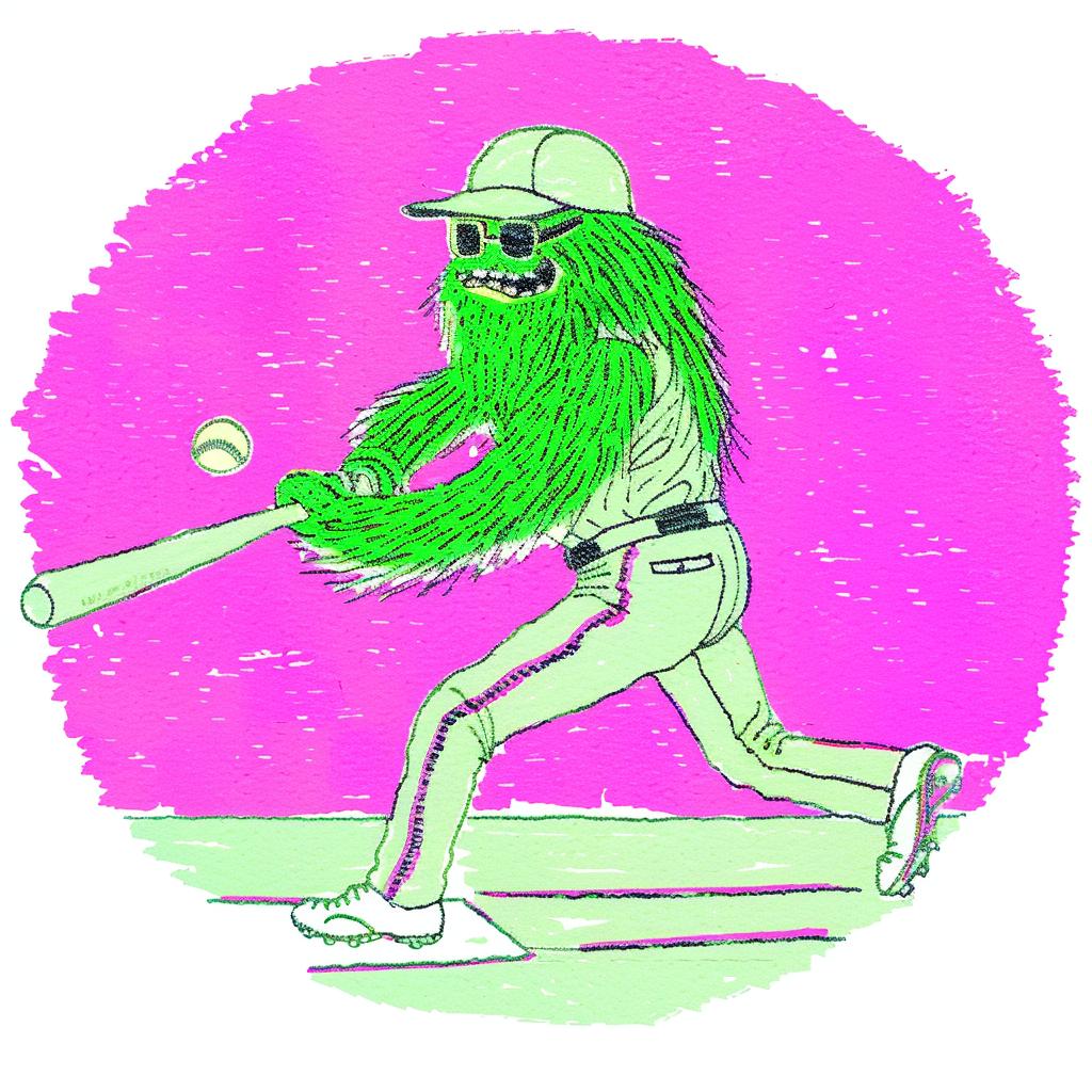 baseball  player  cap  bat  cartoon  monster  glove  sports  humor  illustration 940358