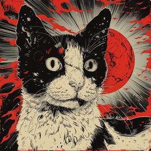 album  cover  cat  red  eyes  background  creative  chaos  surreal  art 1078232