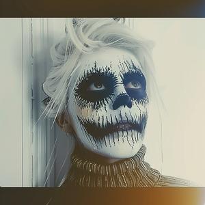 امرأة ذات شعر أبيض ومكياج أسود وصورة شخصية منمقة ورسومات وأزياء حديثة وفنية وجريئة 1073889