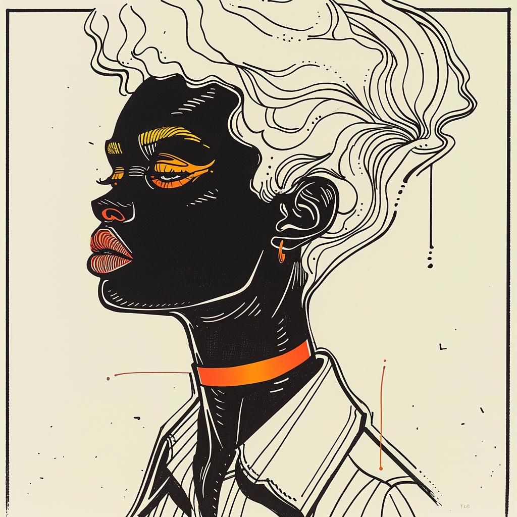 Pop Art  afro  woman  orange  hair  black  face  illustration  bold  graphic 938713