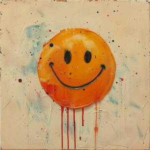 smileyface  encaustic  paint  canvas  drips  happy  minimalist  joy  artwork  colors 1062453