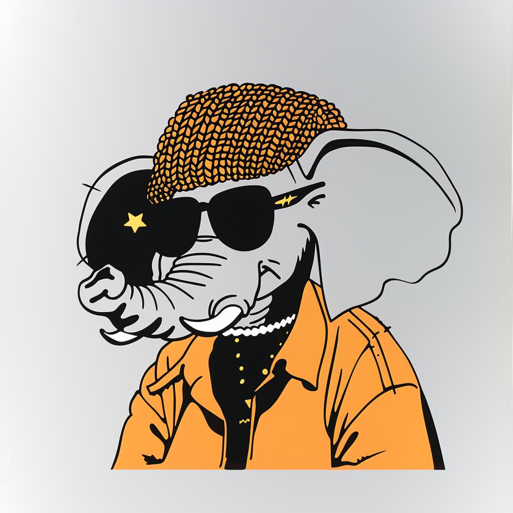 aggressive  streetwise  elephant  sunglasses  hat  urban  minimalist  character  culture  animal 958739