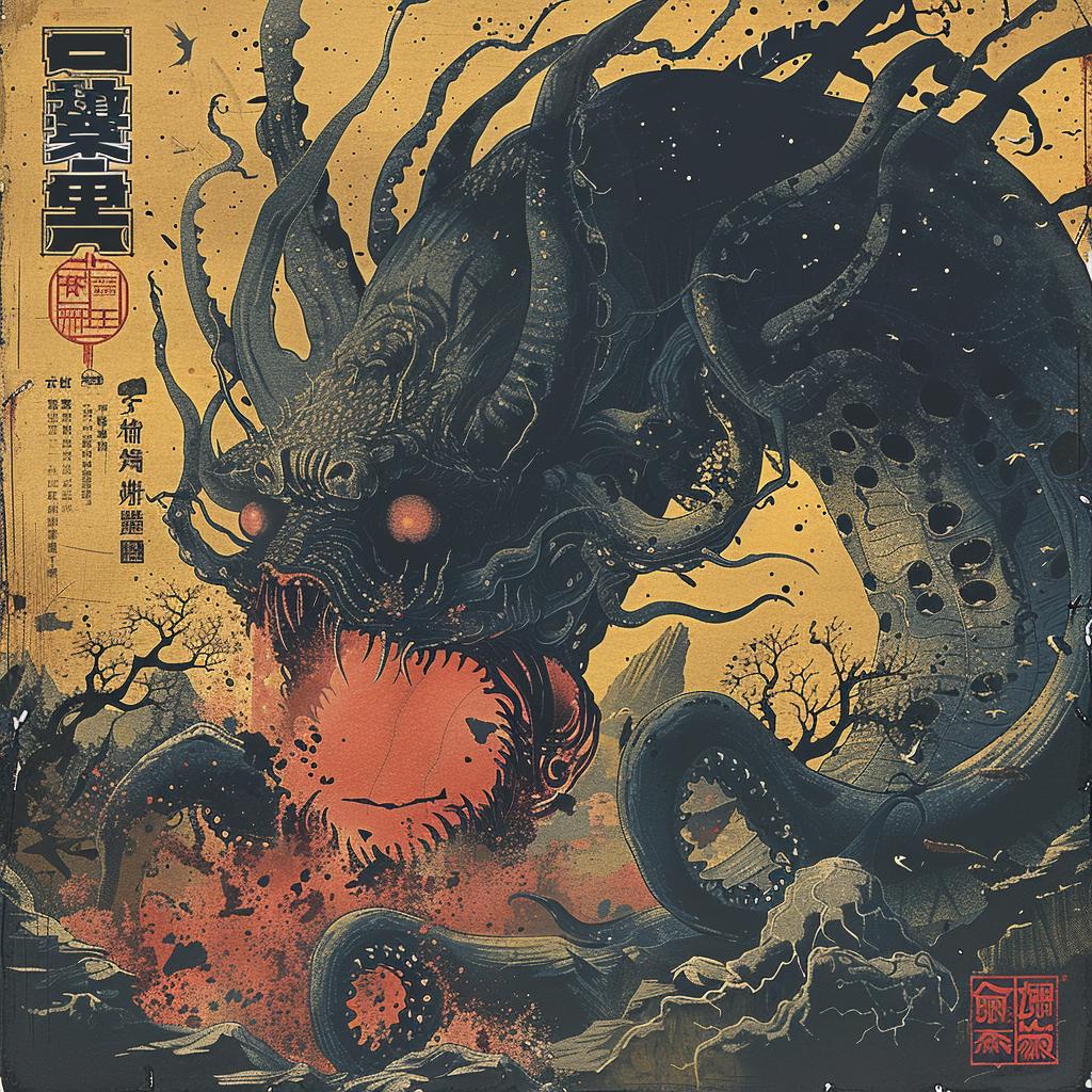 surreal  art  dragon  king  deathmetal  monster  hyper-realistic  screenprinting  Toshio  art 961749