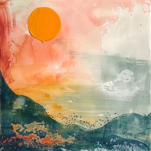 minimalist  encaustic  sunset  mountains  water  happy  place  joy  colors  landscape 1062457