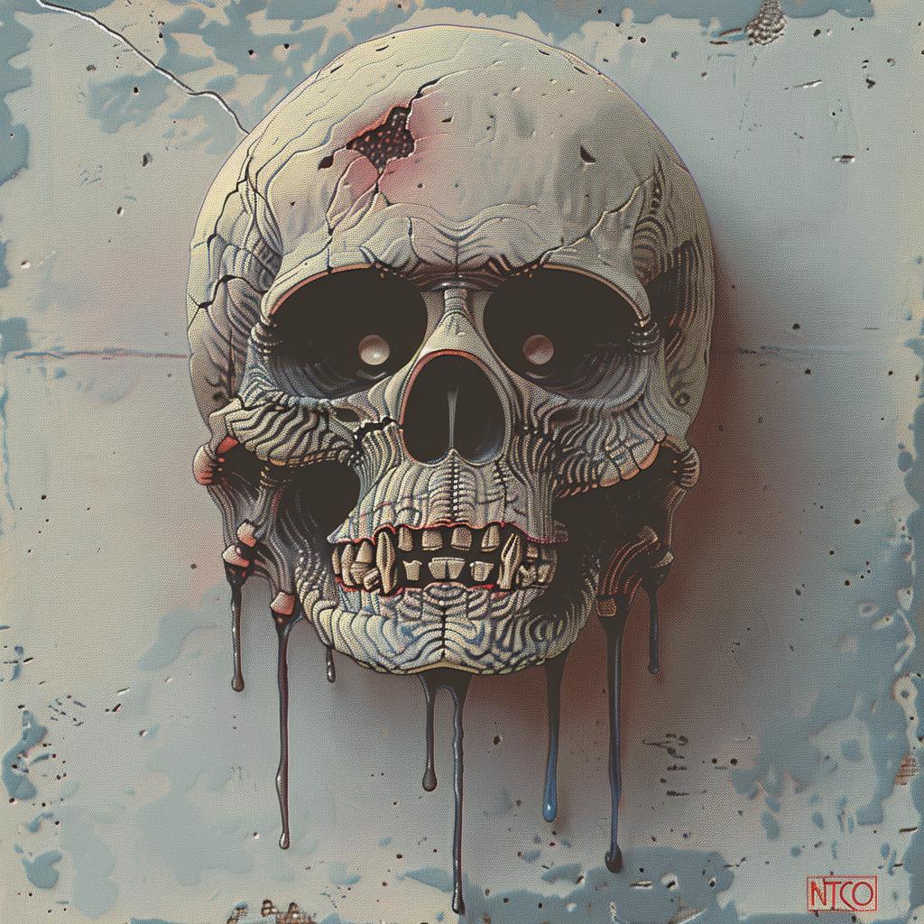 skull  blood  dripping  face  horror  art  graphic  dark  illustration  style 1015329