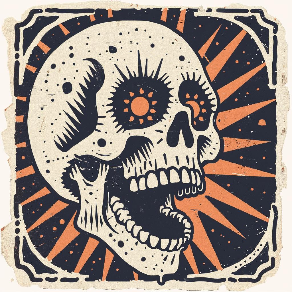 skull  dayofthedead  sunburst  dark  spiritual  occult  art  introspective  celebration  symbolism 931793