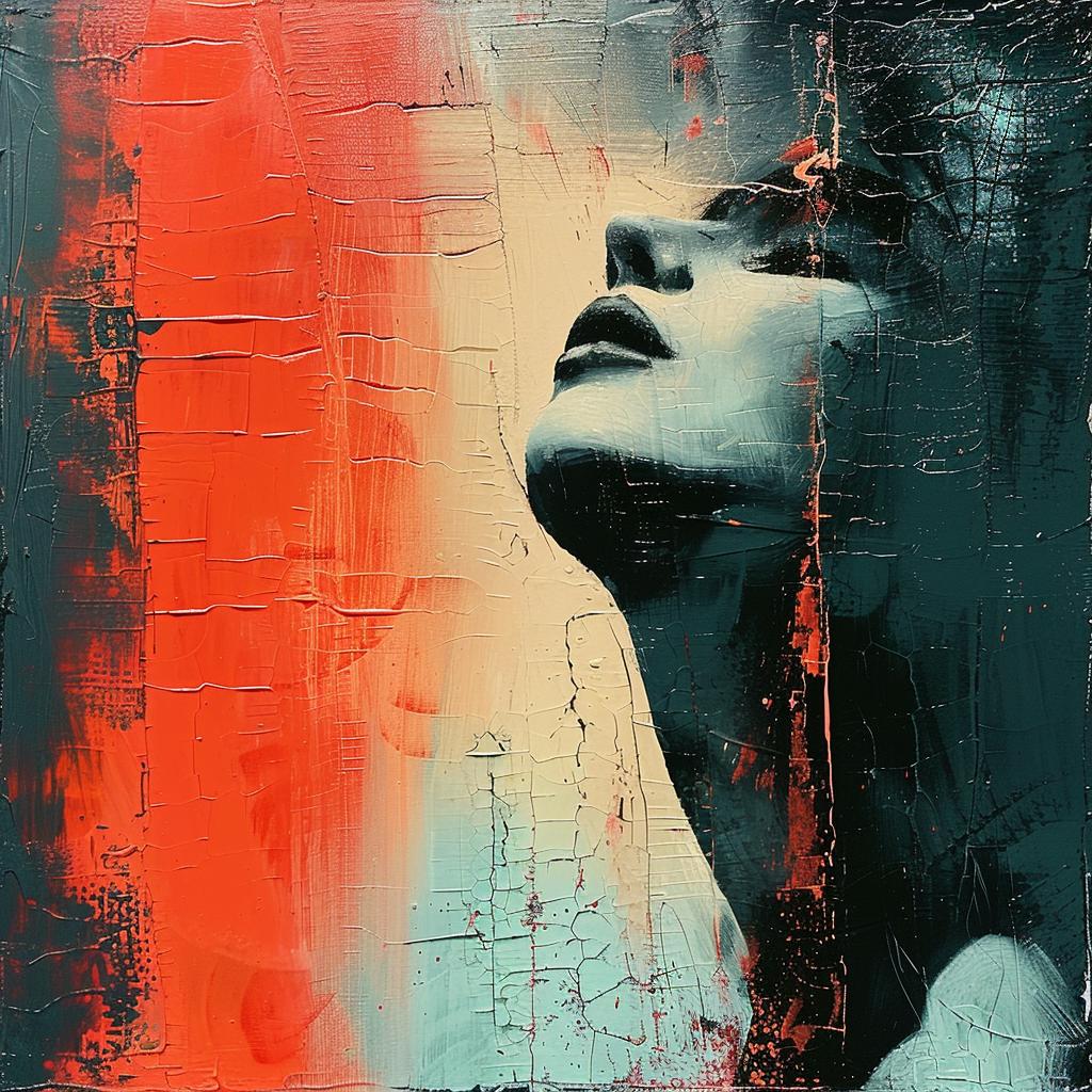 figurative  woman  red  blue  colorful  modern  artistic  expressive  portrait  vibrant 963692