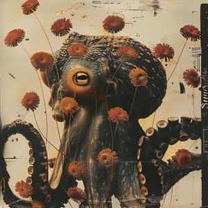octopus  flowers  arrangement  chromolithography  artistic  vibrant  aquatic  color  nature  decorative 1038190