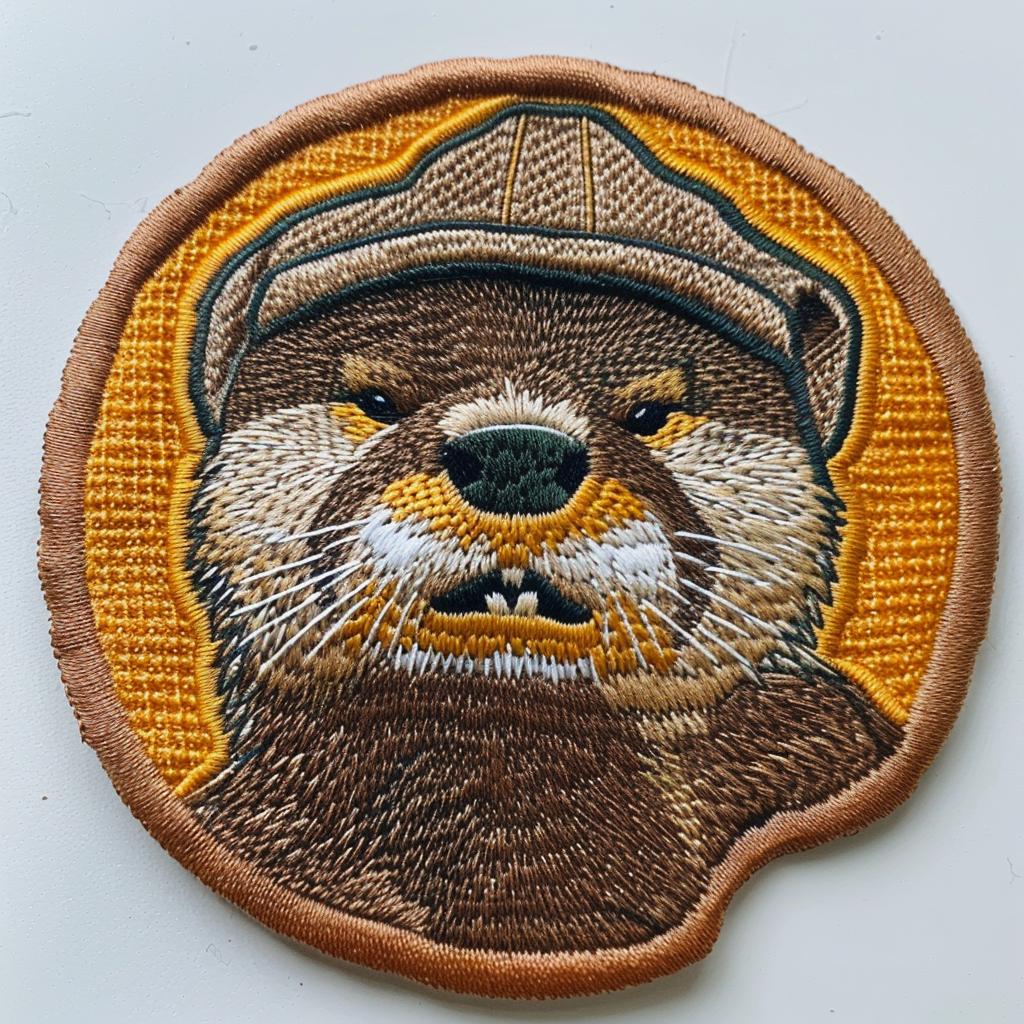 patch  otter  hat  embroidery  chenille  streetwear  contrast  simple  minimal  white 955002