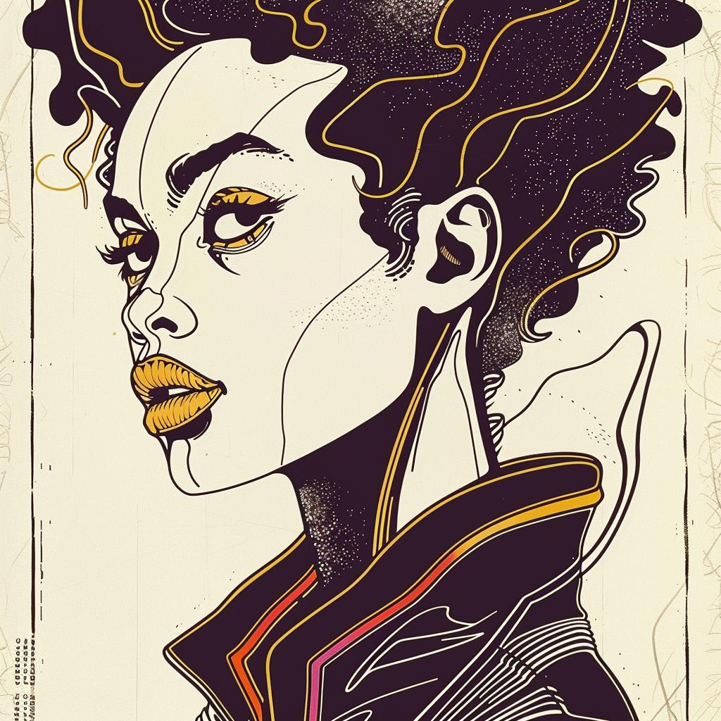 pop  art  african-american  female  curly  hair  portrait  graphic  color  style 938124