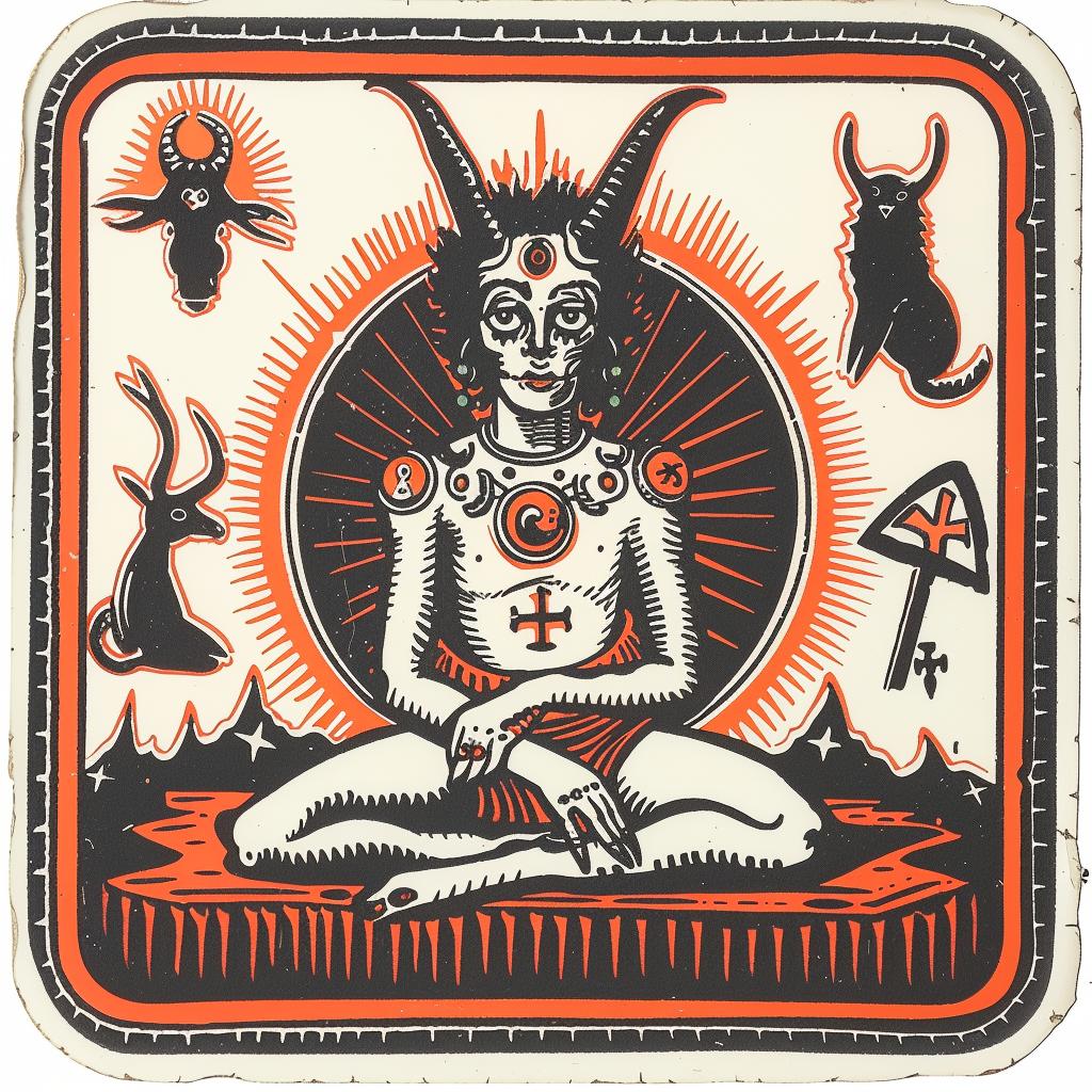 provocative  art  sticker  details  spiritual  dark  occult  naturalistic  introspective  design 935376