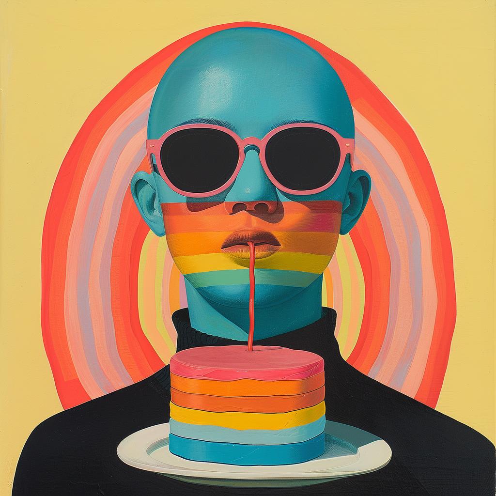 man  rainbow  surreal  sunglasses  creative  vibrant  art  colorful  design  imagination 1017883