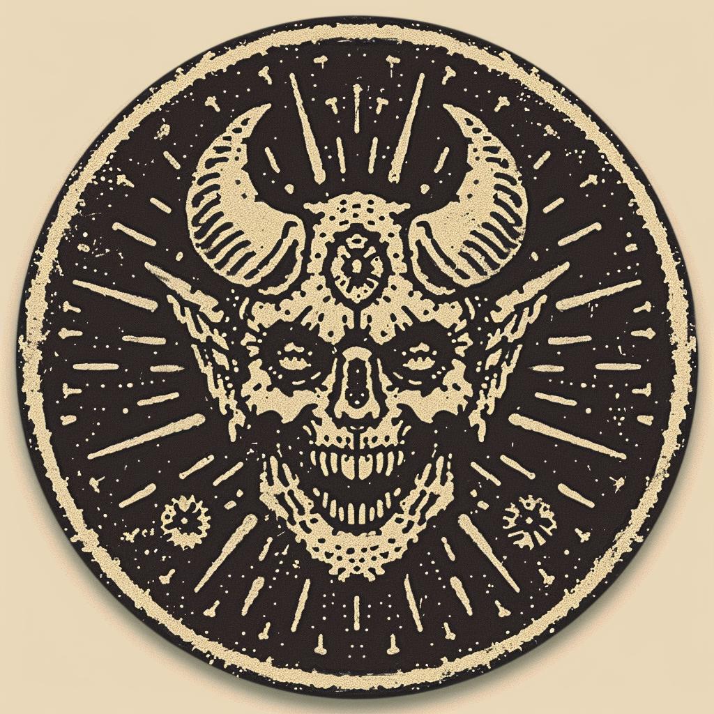 badge  design  Todd  McFarlane  demon  skull  symmetrical  illustration  art  sticker 933275