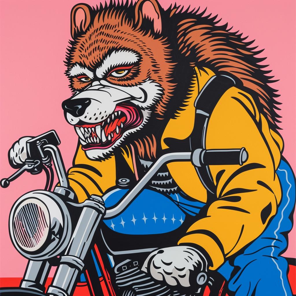 wolf  motorcycle  painting  animal  dynamic  art  fantasy  vivid  movement  adventure 1024708