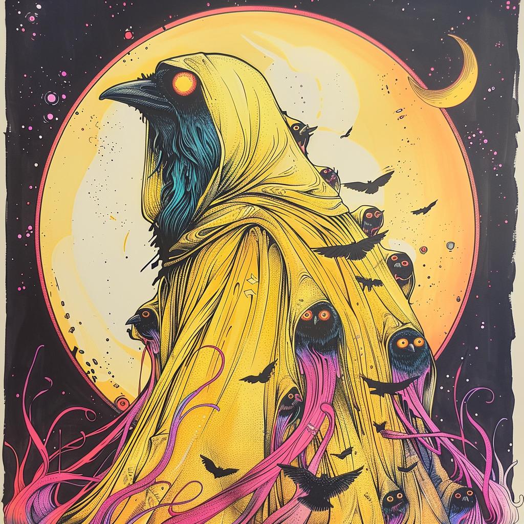 bird  skull  robe  colorful  poster  dark  occult  spiritual  design  art 925576