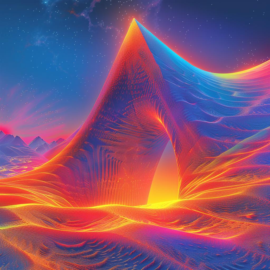abstract  landscape  pyramid  colorful  surreal  volumetric  lighting  glow  natural  design 963002