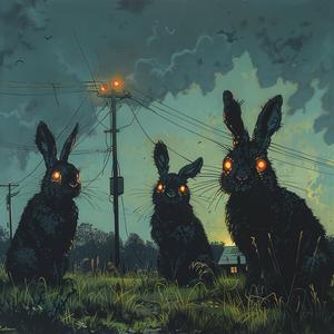 three-eyed  rabbit  ominous  occult  simon  stalenhag  jack  kirby  glowing  grass 1080073