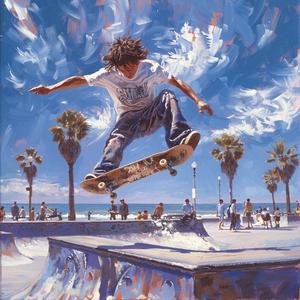 skateboarder  kickflip  ramp  action  dynamic  urban  sports  street  painting  athletic 1079893
