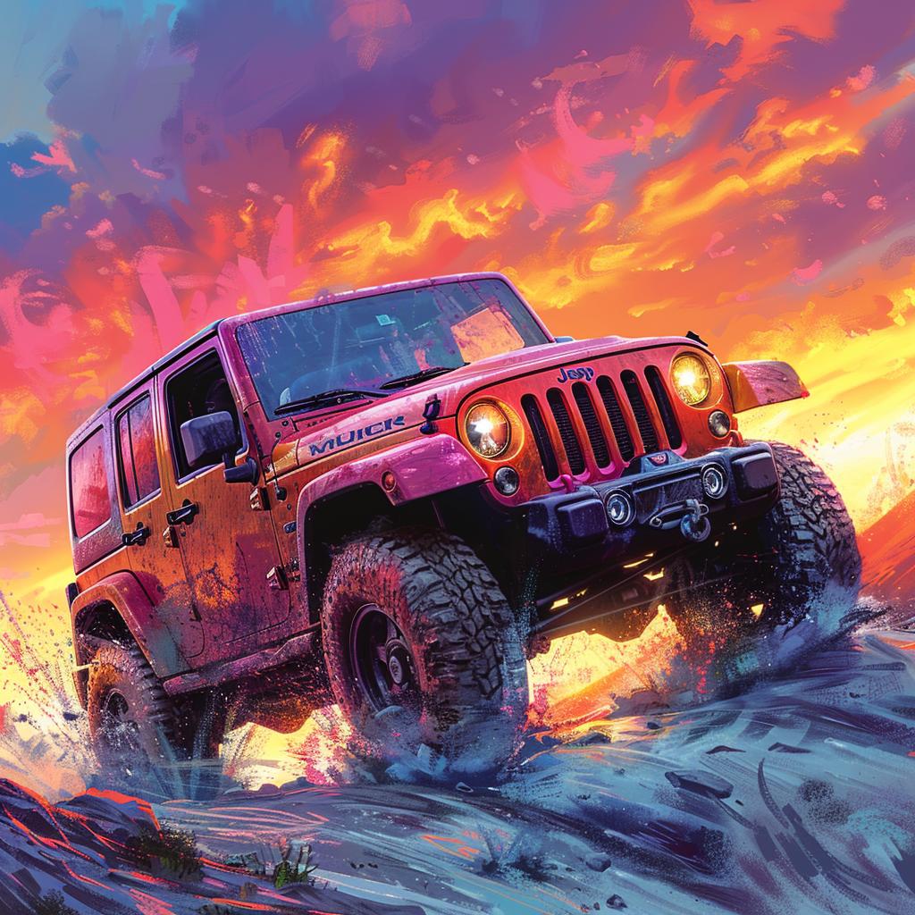 Jeep  desert  adventure  colorful  dynamic  scene  movement  travel  art  landscape 920037
