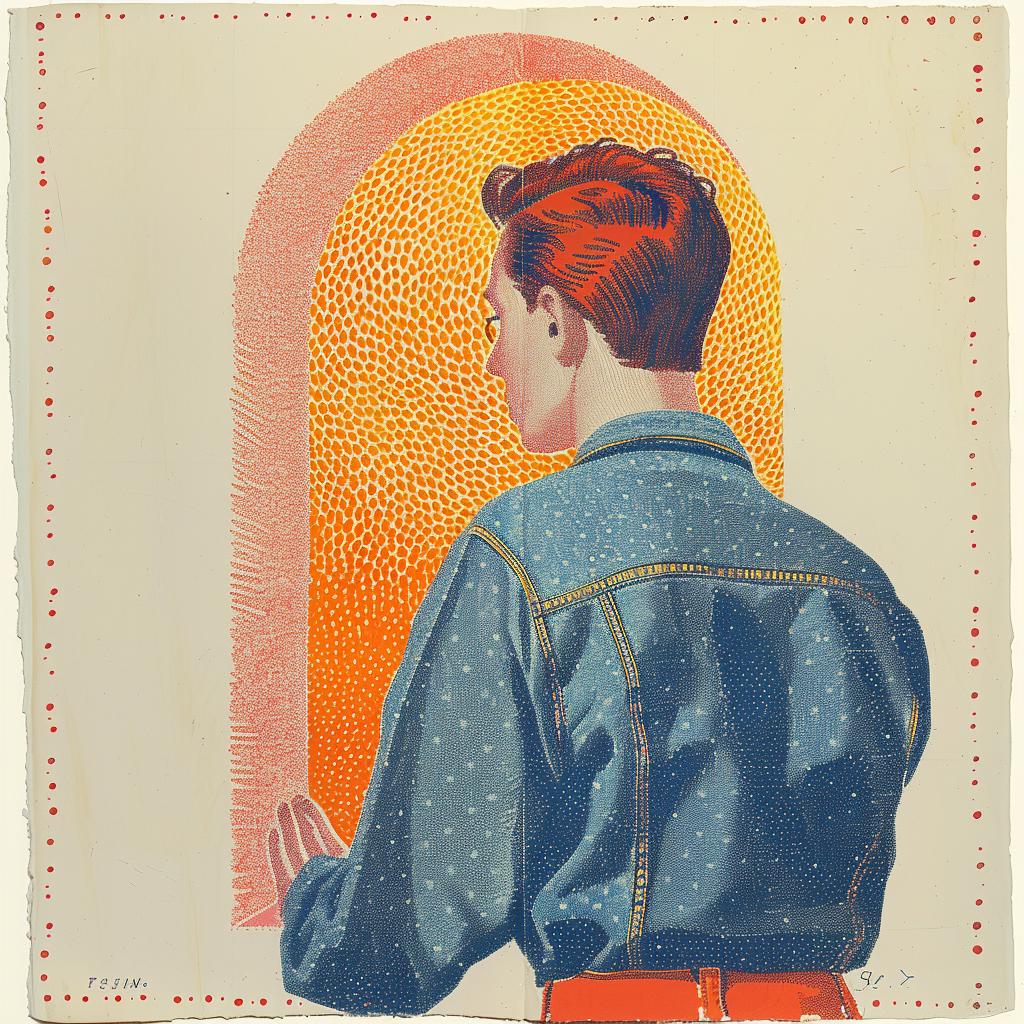 painting  man  window  gaze  surreal  introspective  colorful  artistic  style  expression 962972