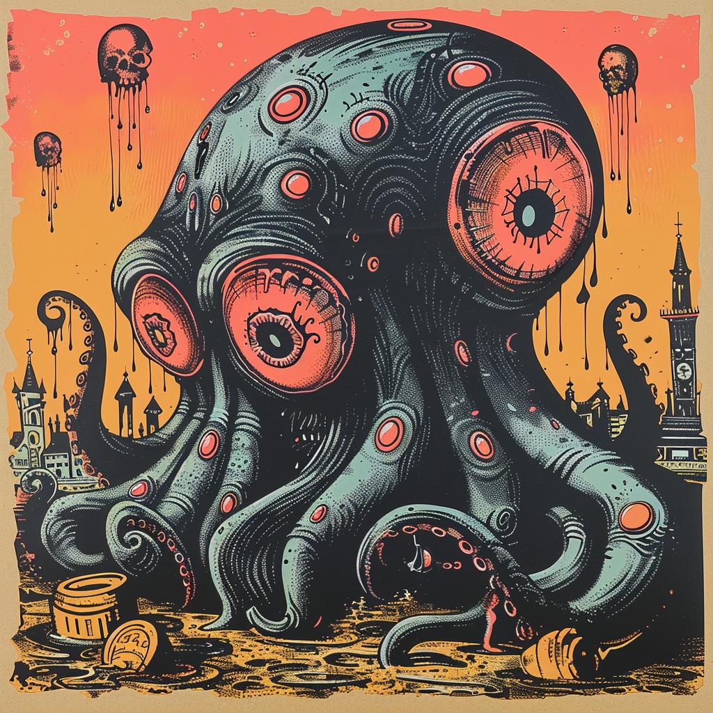 octopus  skull  dark  occult  surreal  spiritual  illustration  Symbolism  creature  artwork 930417