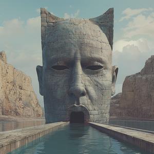 surreal  stone  statue  water  face  psychoactive  symbolist  creative  art  moat 1077372