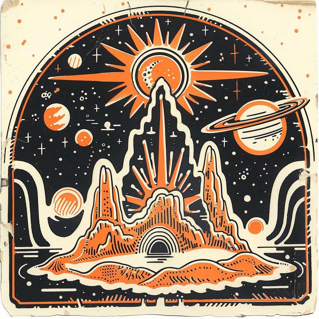 tycho  album  art  mountain  planets  orange  black  galaxy  abstract  vibrant 941921