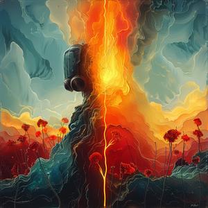 chromolithography  fire  train  painting  dynamic  movement  visual  intense  colorful  energy 1054317