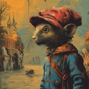 mouse  hat  coat  painting  chromolithography  cute  art  illustration  character  animal 1050905
