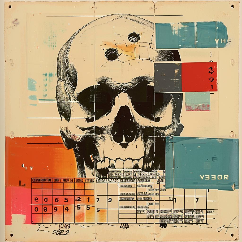 collage  skull  calendar  Rauschenberg  symbolism  abstract  dark  modern  surreal  intricate 937421
