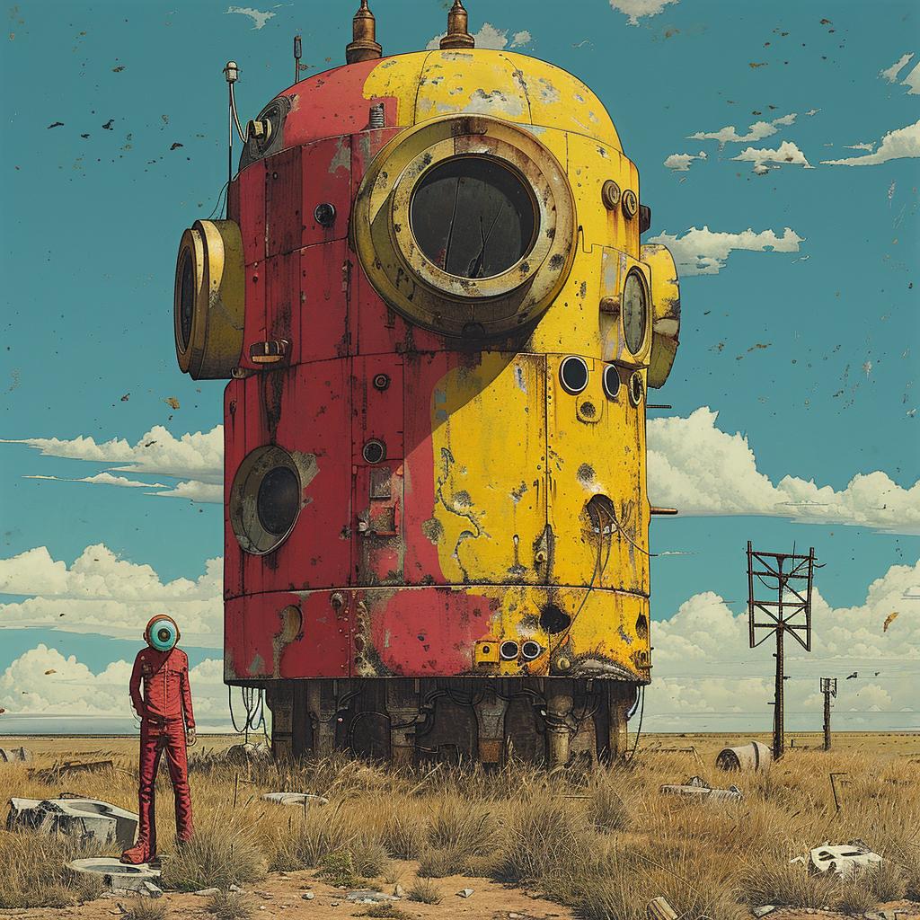 surreal  album  cover  hyper-realistic  screenprinting  man  robot  creative  eye-catching  expressive 960275