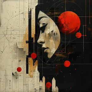 Lissitzky vampire Kawasaki Emek moonlight woman red black face art 1058652