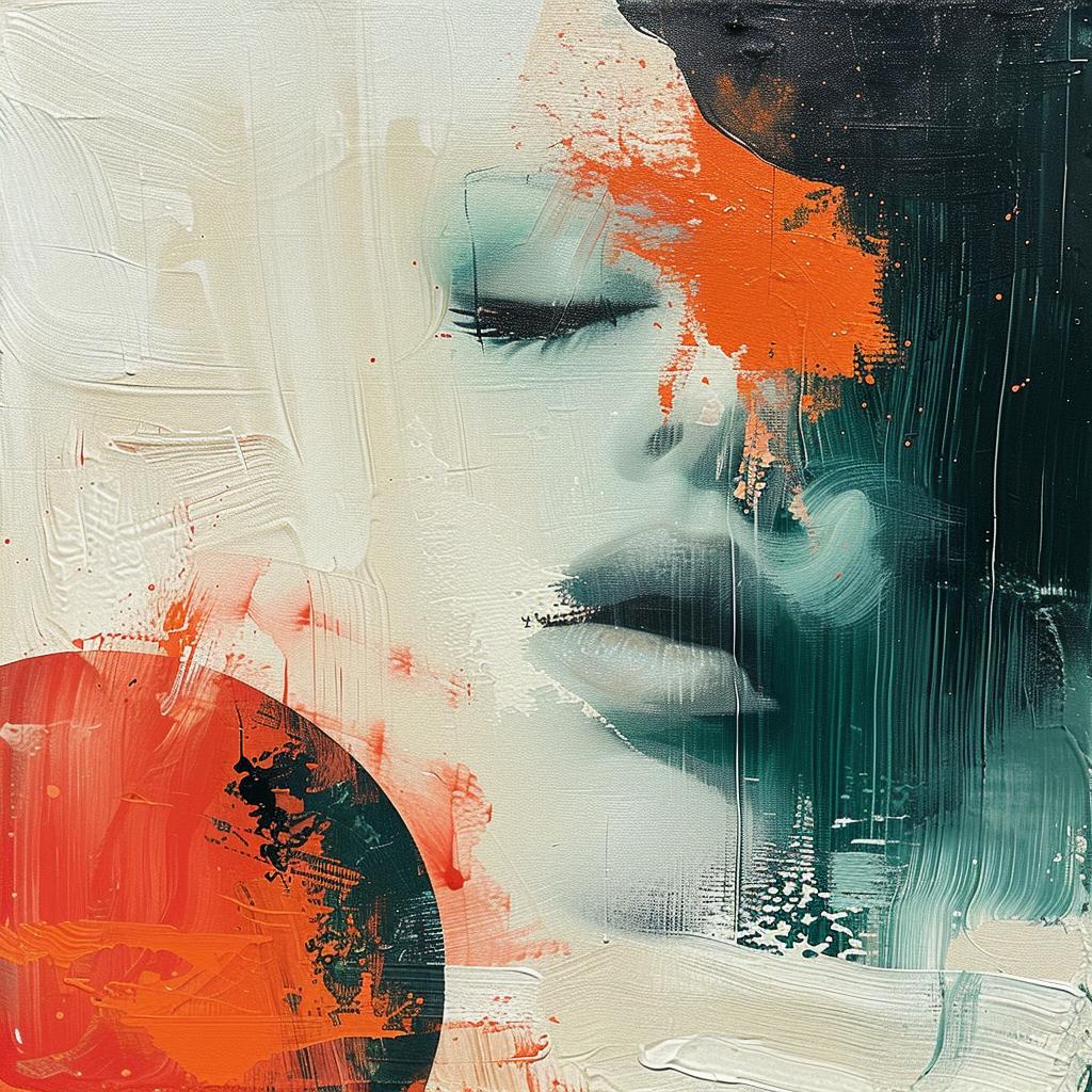 woman  portrait  red  orange  background  abstract  colorful  emotive  visual  style 963756