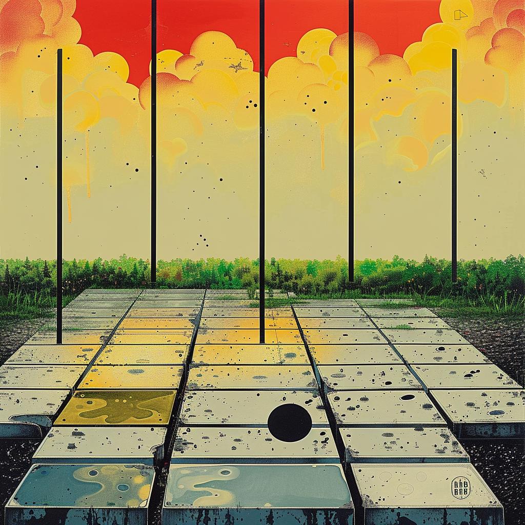 encaustic  impasto  palette  man  platform  redsky  painting  artwork  contemporary  expression 969745