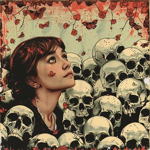 woman  skulls  flowers  chromolithography  vintage  graphic  dark  surreal  symbolic  art 1056181