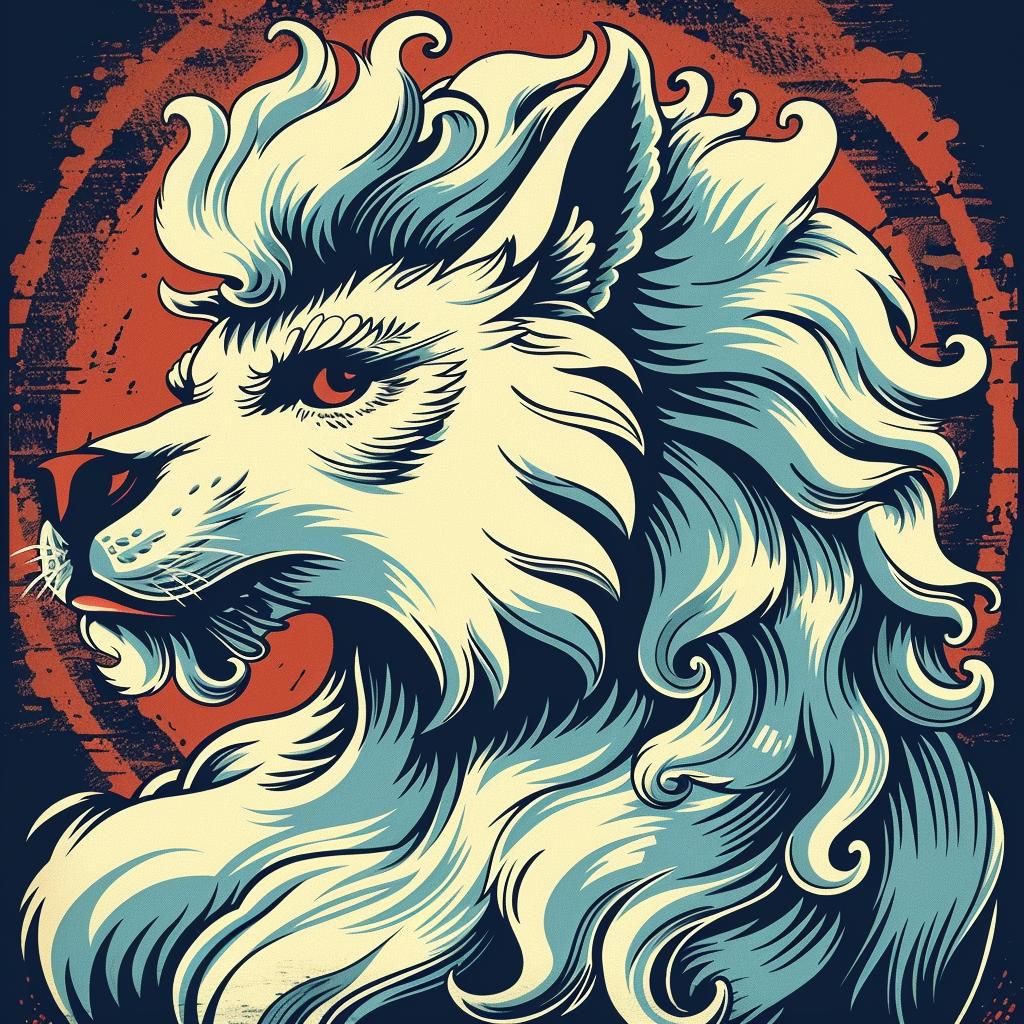 mythical  creature  hybrid  wolf  red  eyes  fantastical  entity  unique  seamless 941335