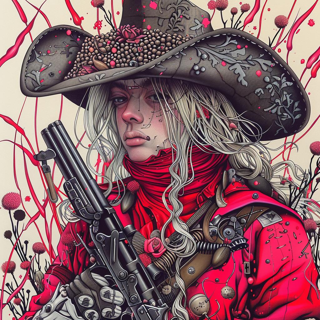 woman  cowboy  hat  gun  western  portrait  action  character  art  vintage 944788