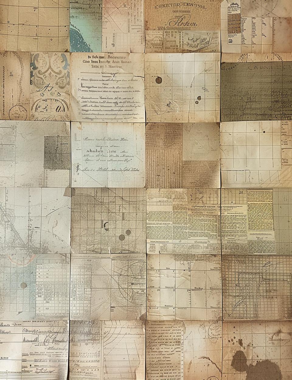 maps  display  vintage  patchwork  documents  collection  faded  aged  paper  found 962120