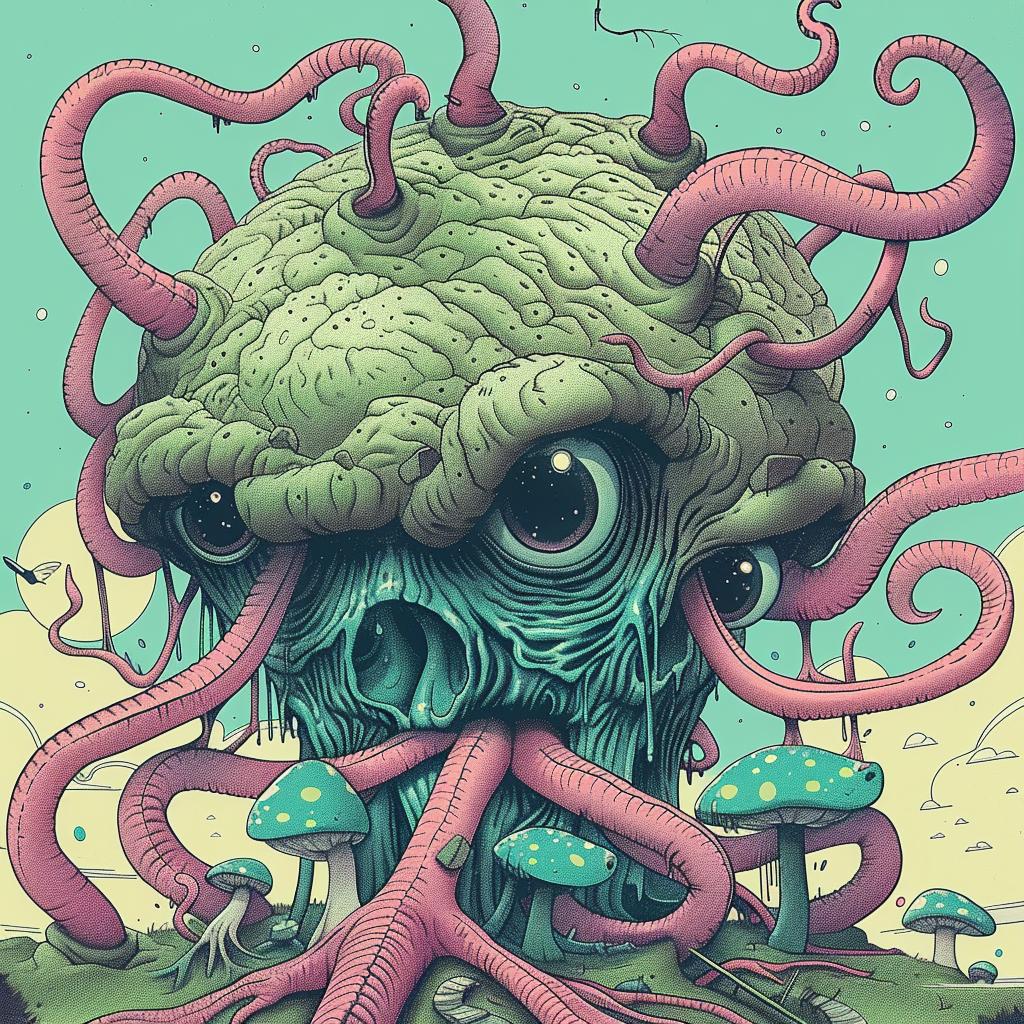 octopus  cartoonish  tentacles  whimsical  surreal  sea  playful  bold  colorful  creativity 923664