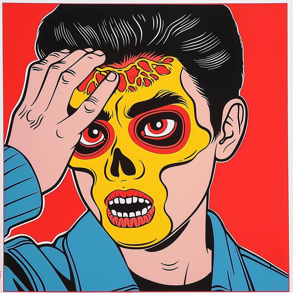 horror  Japanese  poster  Junji  Ito  man  yellow  face  red  eyes 1022463